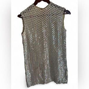 Vintage 50s/60s Iridescent Sequin Mini Dress, Size Med/Large